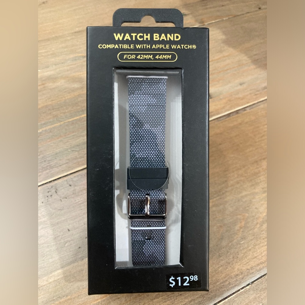 American Exchange Mens Rubber Watch Strap Compatible w/ 42mm 44mm Apple Watch